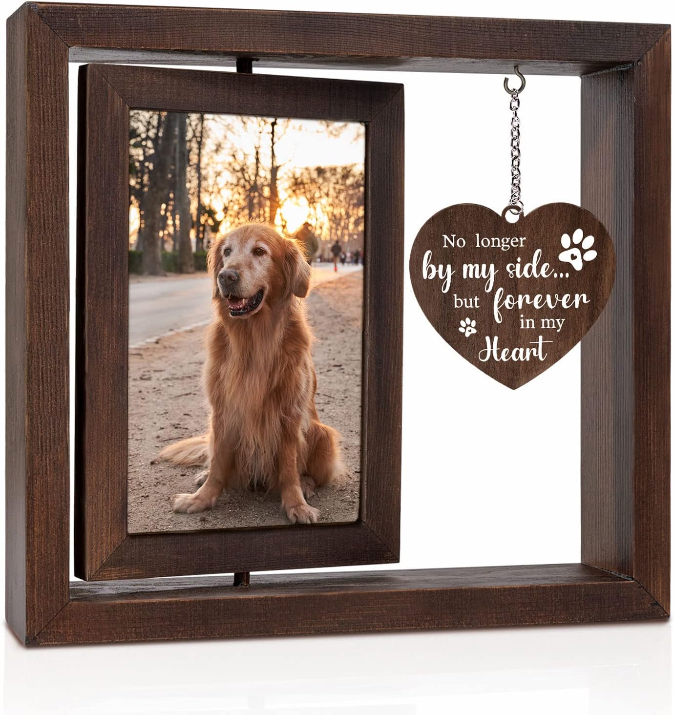 Pet Memorial Photo Frame for D - Engraved Wood Frame recension och pris