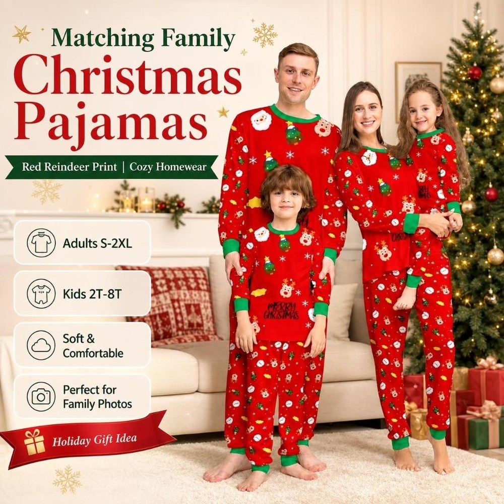 Long Sleeve Christmas Pyjamas  - Family Tree Print recension och pris
