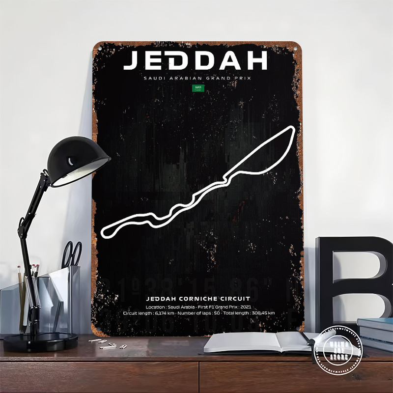 Jeddah Circuit Map Poster Cust - Custom Map Poster recension och pris