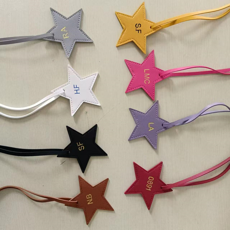 Free initials five pointed sta - Monogram Keychain Leather recension och pris